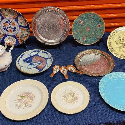 PST054 - Antique Decorative Dishes, Royal Albert Teapot, Chinese Platter & More