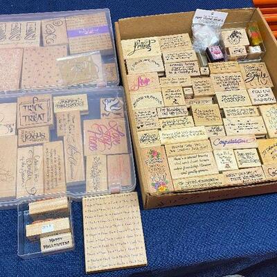 PST033 - Large Lot of Rubber Stamps - Quotes & Sayings & More Theme See Photos