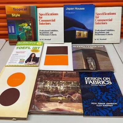 PST032 - Lot of Architectural, Asian Style, Fabrics & More Hard and Softcover Books