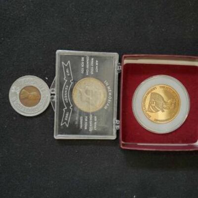 #1700 â€¢ 225th Anniversary Freedom Coin , Kennedy Half Dollar and 1948 Penny

