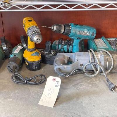 398	

Makita, DeWalt And Other Tools
Includes Drills, Saw And More!