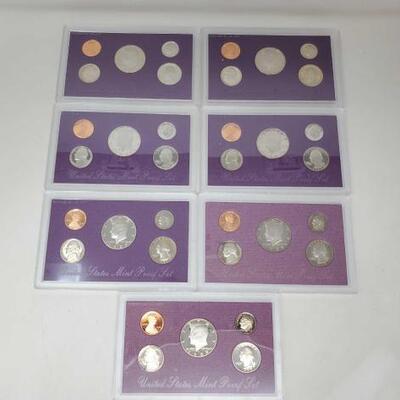 #1632 â€¢ 7 1988-1990 United States Mint Proof Sets