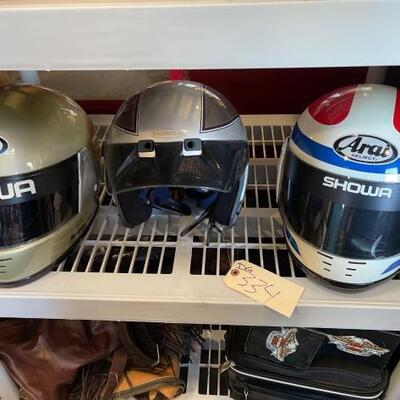 334	

3 Helmets
Include Arai And Honda