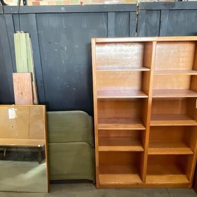 578	

Large Book Case, Bed Frame And Mirror
Book Case Measures 47.5â€13â€x72â€ Mirror Measures 44â€x1â€x30â€ Bed Frame Length 55â€
