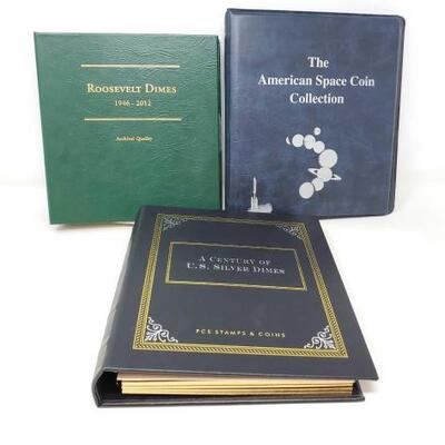#1638 â€¢ Roosevelt Dimes 1946-2012 Archival Quality Collection, The American Space Coin Collection And A...

