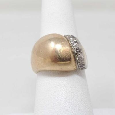 #1018 â€¢ 14k Gold Statement Ring With Diamonds 7.9g
