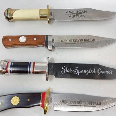 #1698 â€¢ 4 American Knives From Bowie Knife Collection
