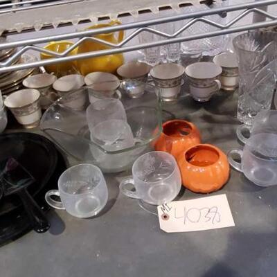 #4038 â€¢ Glass Cups, Plates, Bowels, And More