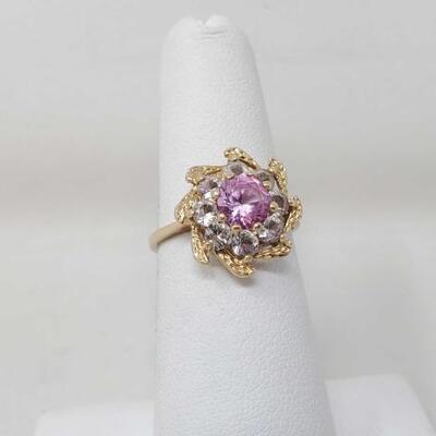 #1029 â€¢ 14k Gold Unique Pink Sapphire Fashion Ring 3.7g
