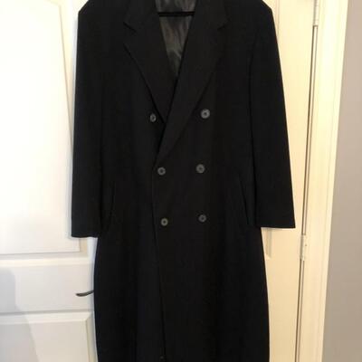 Saks Fifth Avenue High Quality Italian Lambswool Overcoat, Size 48L