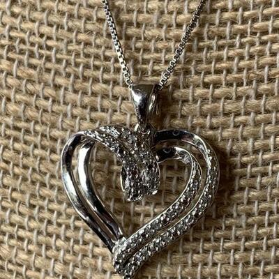 NWT Sterling Silver Necklace with Diamonds is New with Tag