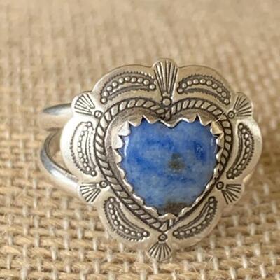 Sterling Silver Ring with Lapis Lazuli Size 7