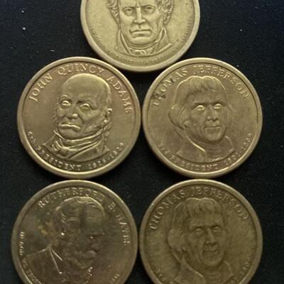 (5) Presidential Dollar Coins