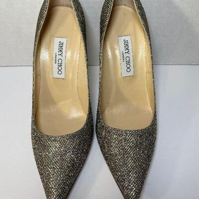 Jimmy Choo- Gold Party Heels - Size 10