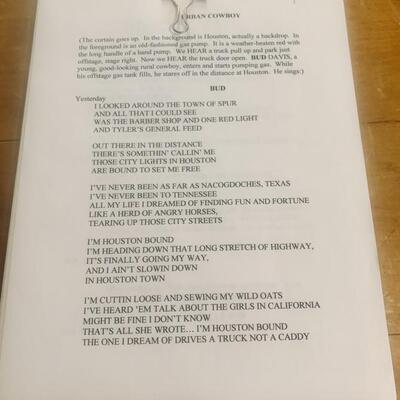 Entire Print Out of Manuscript of Urban Cowboy