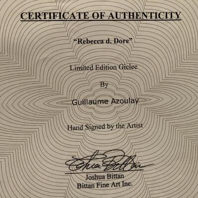 Rebecca D, Dore by Guillaume Azoulay. Limited 
edition Giclee. 186/125. Hand signed by artist. 14x11.  20x16.5 framed. COA attached.