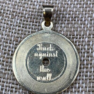 14k Gold â€˜Back Against the Wallâ€™ Gold Record
Pendant w/ BJ Thomas 1993 Inscription 7.72g