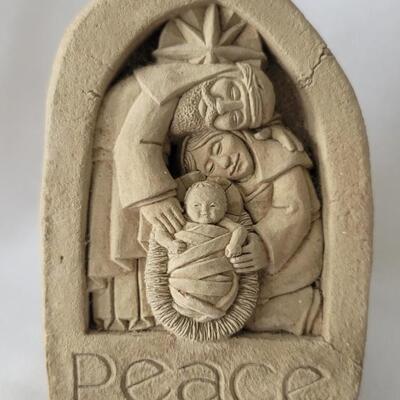 Stone Nativity Carved Plaque, by Carruth in 2001