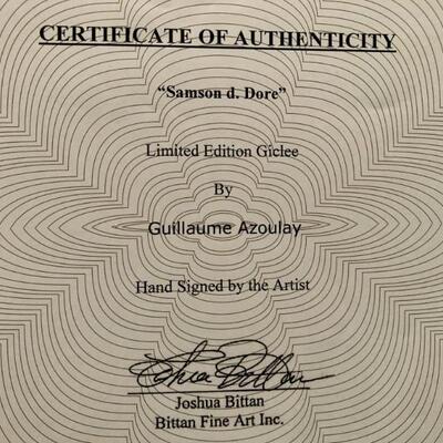 Samson D, Dore by Guillaume Azoulay   Limited edition Giclee. 76/125. Hand signed by artist. 14x11.  20x16.5 framed. COA attached.