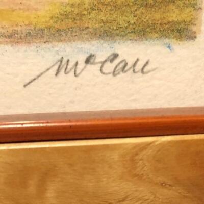Beach Scene by Artist, McCall. Signed and
numbered limited edition lithograph. 48/275. 13.5 x 19.5. 19.5 x 25 framed.