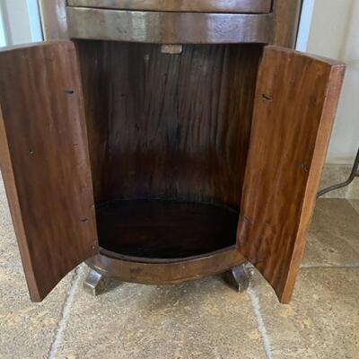 Antique Mahogany Oval Cabinet with Tray Top