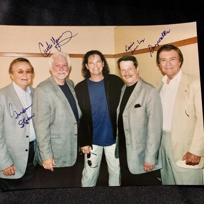Hand Written Lyrics by BJ Thomas and Triumph Member Mark Charron along with Autograph Picture of The Jordan Aires