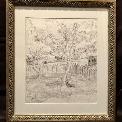 Vincent Van Gogh. Unknown Title. This is another piece beloved to be a to be a Lithograph attributed to the style of Van Gogh. It...