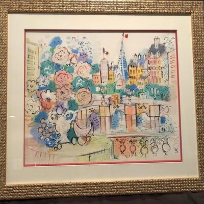 Charles Cobelle. Paris from Balcony. Watercolor
and Gouache. Signed by artist. 20 c 23. 31.5 x 29 framed