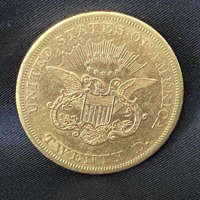 1855 $20 Gold Liberty Coin