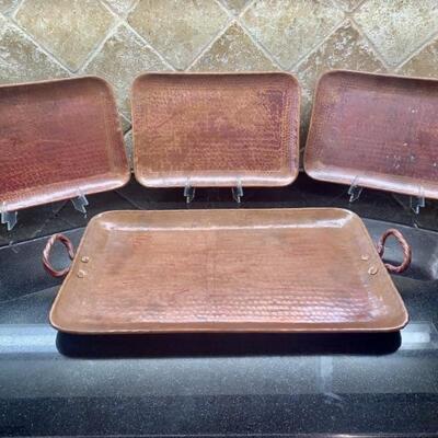 Copper Serving Tray and Plates