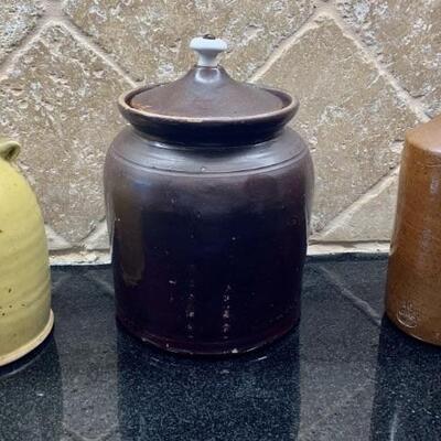 (3) Antique Stoneware Pottery Jars