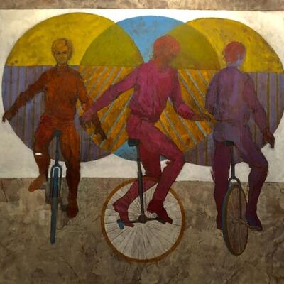 Bill H Armstrong. Unicycles. 39 x 36. 47 x 43