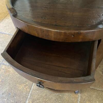 Antique Mahogany Oval Cabinet with Tray Top