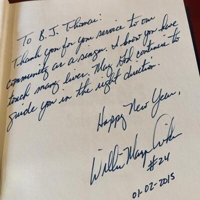 Safe at Home Book Signed by Willie Mays Aikens