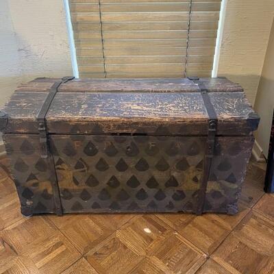 Antique Wooden Steamer Trunk