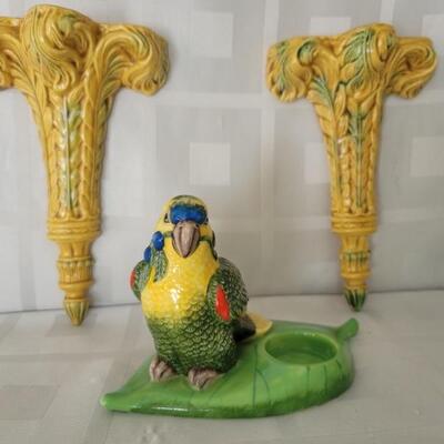 Lynn Chase Bird of Paradise Votive and 2 Wall Shelves