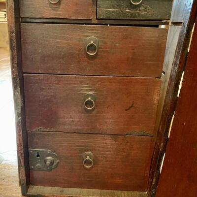 Antique Trunk Style Treasure Box 12.5in sq x 19in