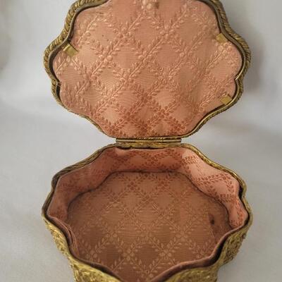 Antique Gold Wash Trinket Box with Photo Space