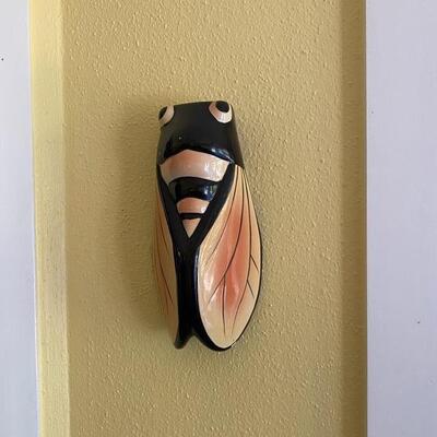 Whimsical Painted Ceramic Fly on the Wall