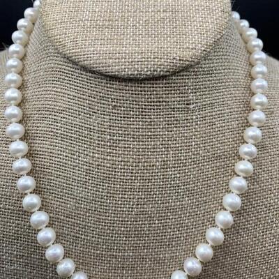 Pearl Necklace with 14k Gold-Filled Clasp