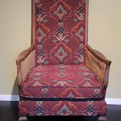 Vintage Armchair with Caning on Arms