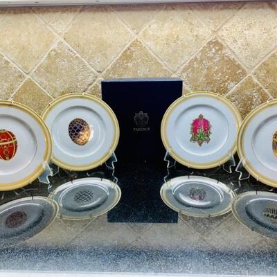 Faberge Collection, (4) Plates by Limoges, France
