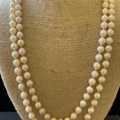 Single Strand 48in Hand Knotted Pearl Necklace
