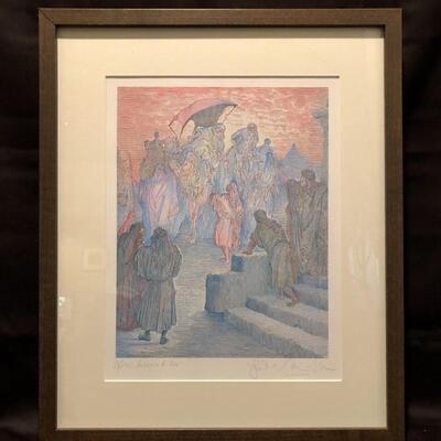 Rebecca D, Dore by Guillaume Azoulay. Limited 
edition Giclee. 186/125. Hand signed by artist. 14x11.  20x16.5 framed. COA attached.