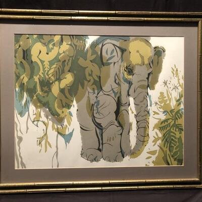 Elephant. Unknown Artist. Lithograph