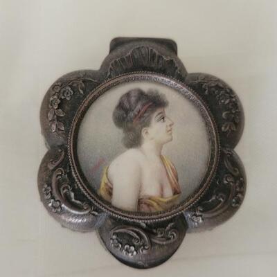 Small Silver Plate Hinged Trinket/Pill Box