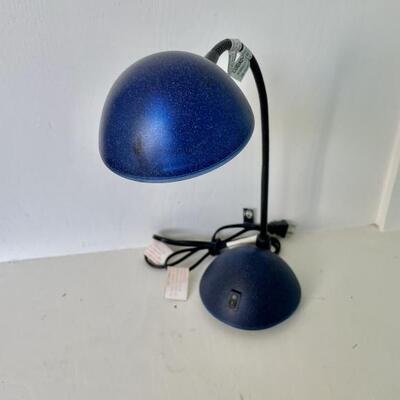 Dark Blue Gooseneck Adjustable Halogen Desk Lamp