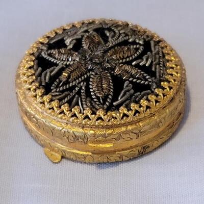 Vintage Brass Perfume Compact