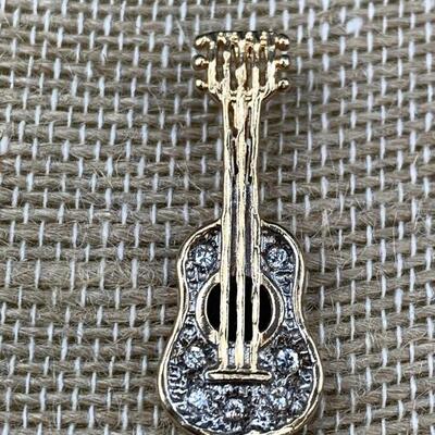 14k Gold and Diamond Guitar Pendant 3.25g