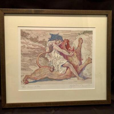Samson D, Dore by Guillaume Azoulay   Limited edition Giclee. 76/125. Hand signed by artist. 14x11.  20x16.5 framed. COA attached.
